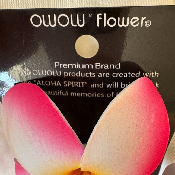 NWT Oluolu Flower Hawaiian Plumeria Flower Hair Clip, OS, Pink + Yellow + White - Picture 8 of 10